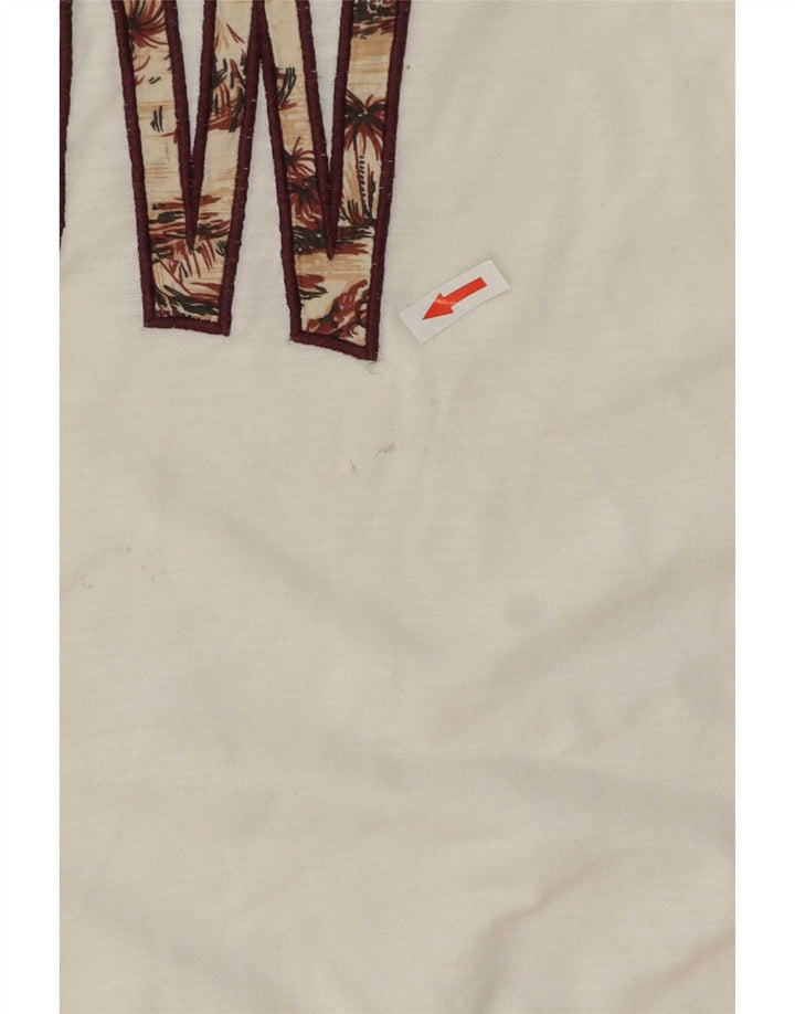 T-shirt grafica da uomo Benetton Top in cotone bianco medio