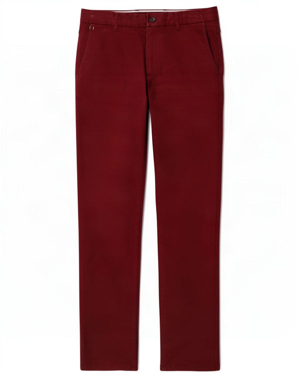 Zara Mens Slim Chino Trousers EU 42 Large W32 L34 Burgundy Cotton