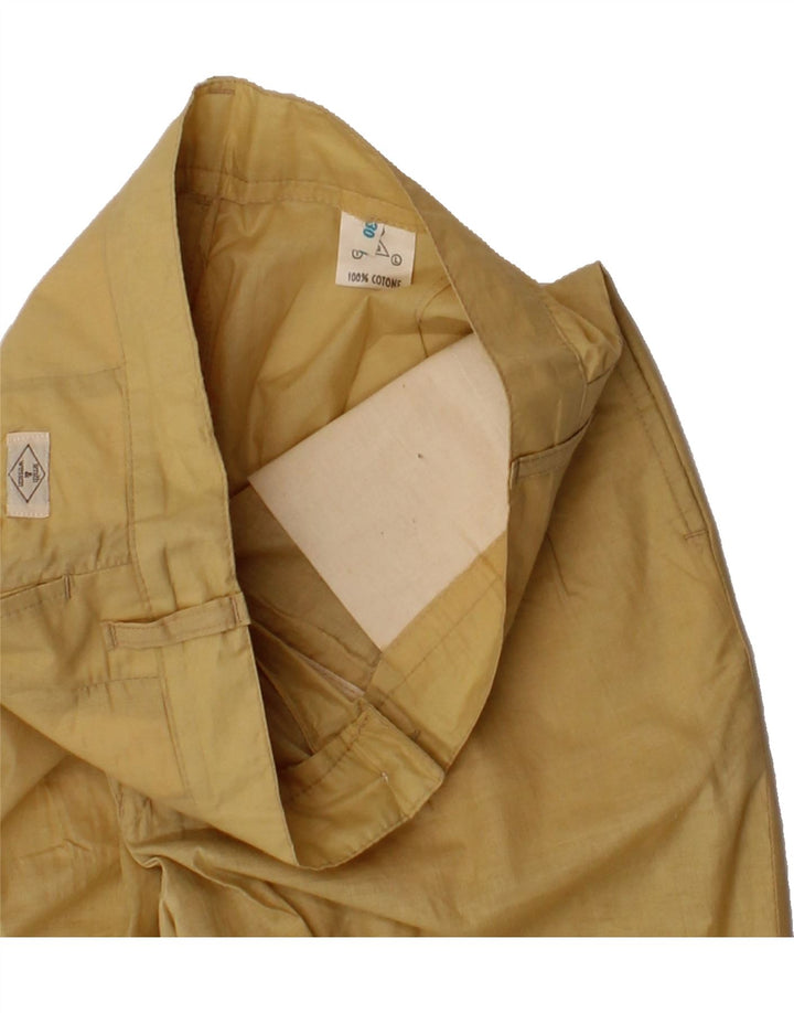 VINTAGE Mens Pegged Chino Shorts  W30 Medium Yellow Cotton Vintage Vintage and Second-Hand Vintage from Messina Hembry 