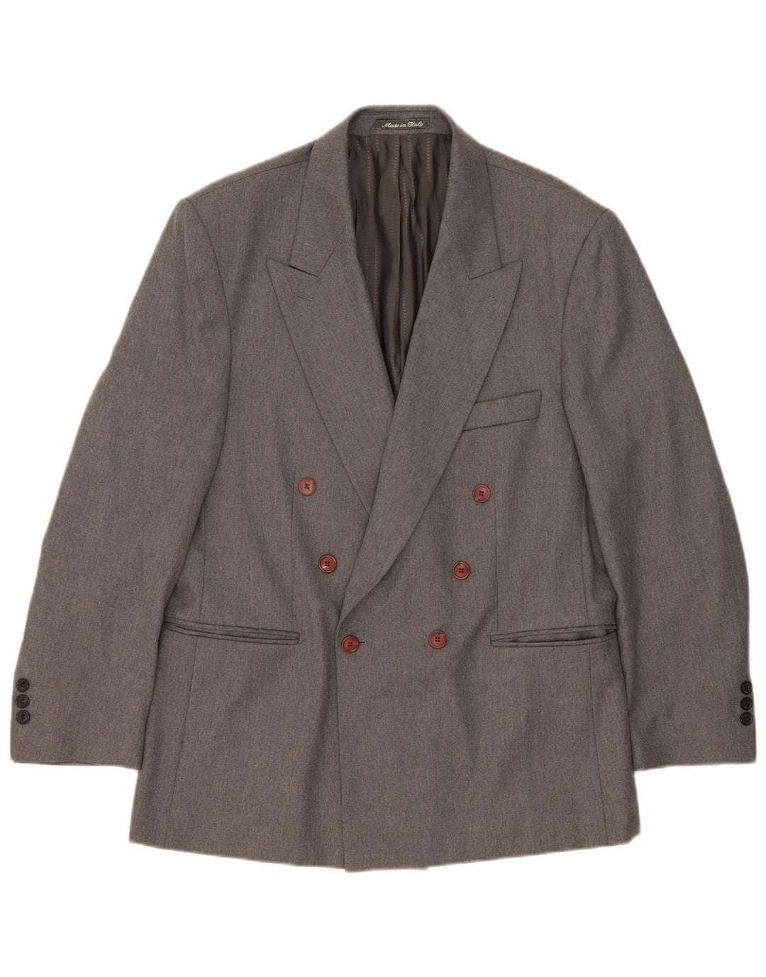 Giacca blazer doppiopetto da uomo Mirage IT 52 XL in lana merino grigia