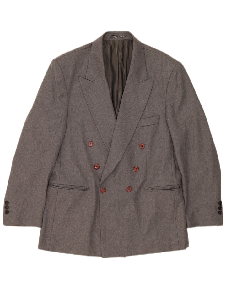 Giacca blazer doppiopetto da uomo Mirage IT 52 XL in lana merino grigia