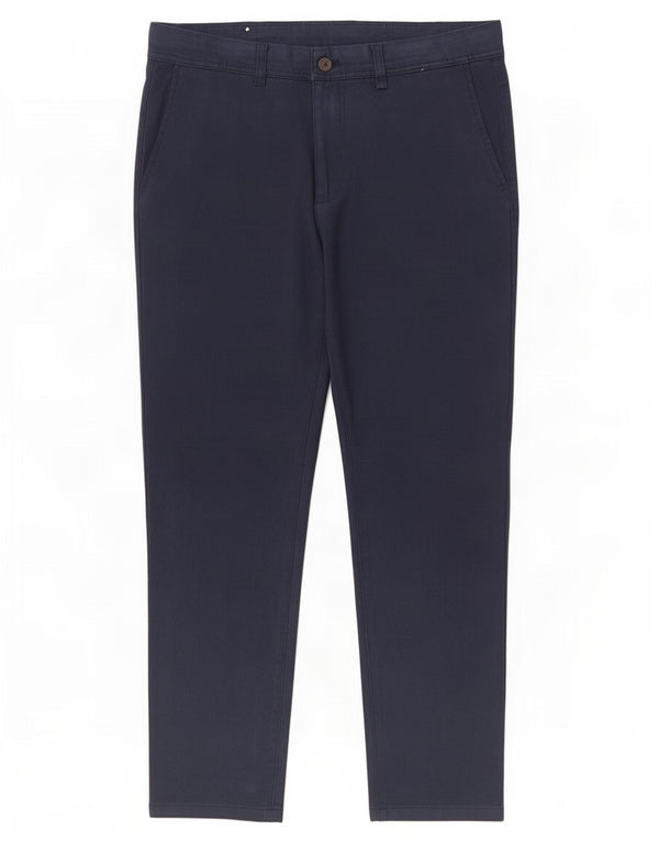 Pantaloni chino slim da uomo Zara EU 44 Large W34 L28 poliestere blu navy