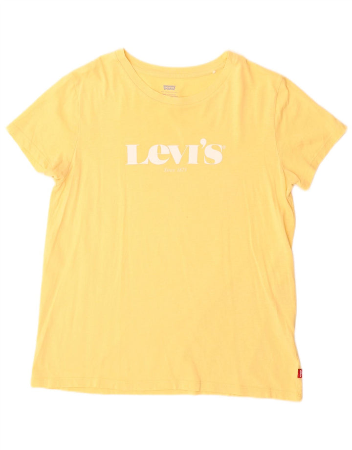 T-shirt grafica da donna Levi's Top UK 12 giallo medio