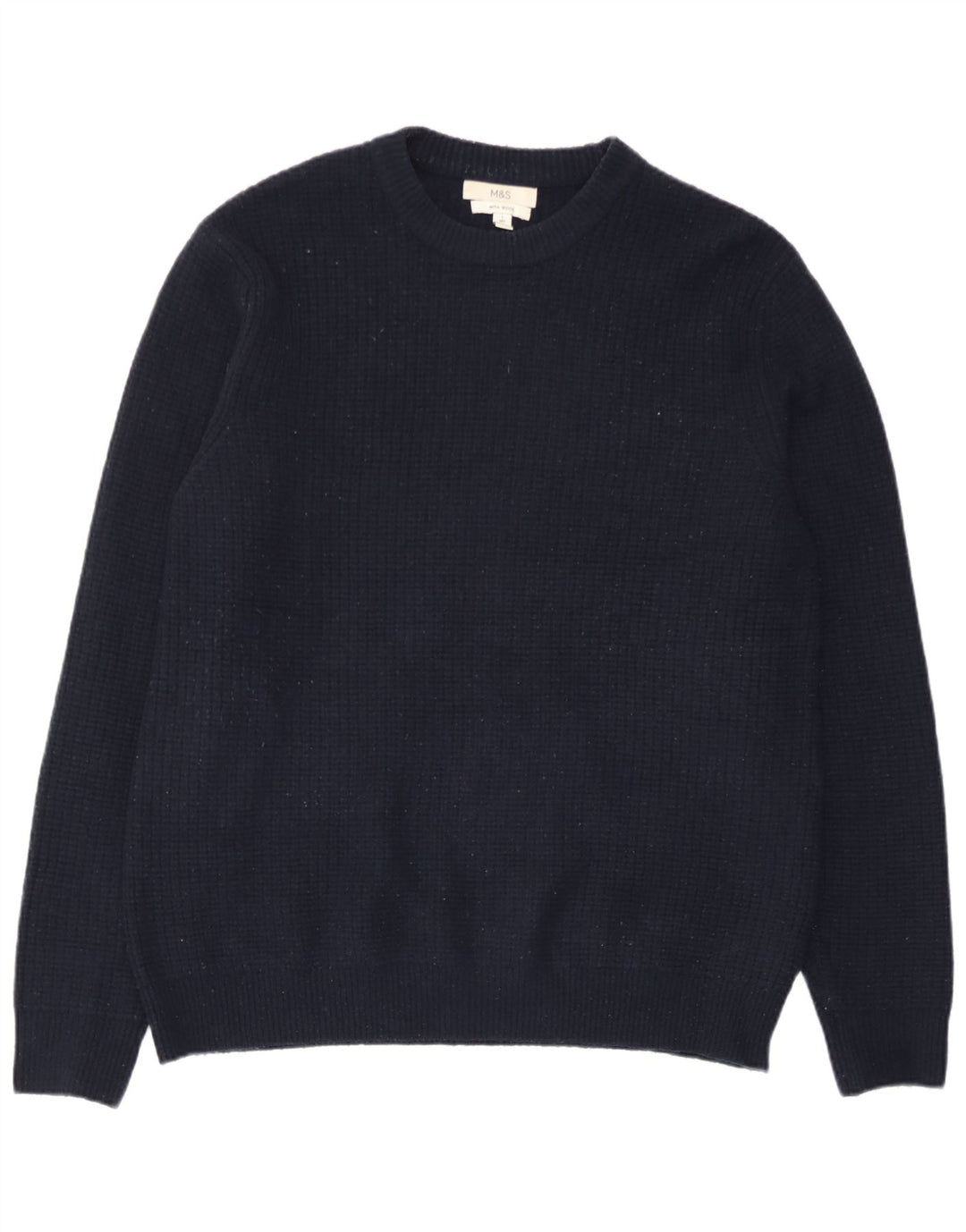 Maglione maglione girocollo da uomo Marks & Spencer grande acrilico blu navy