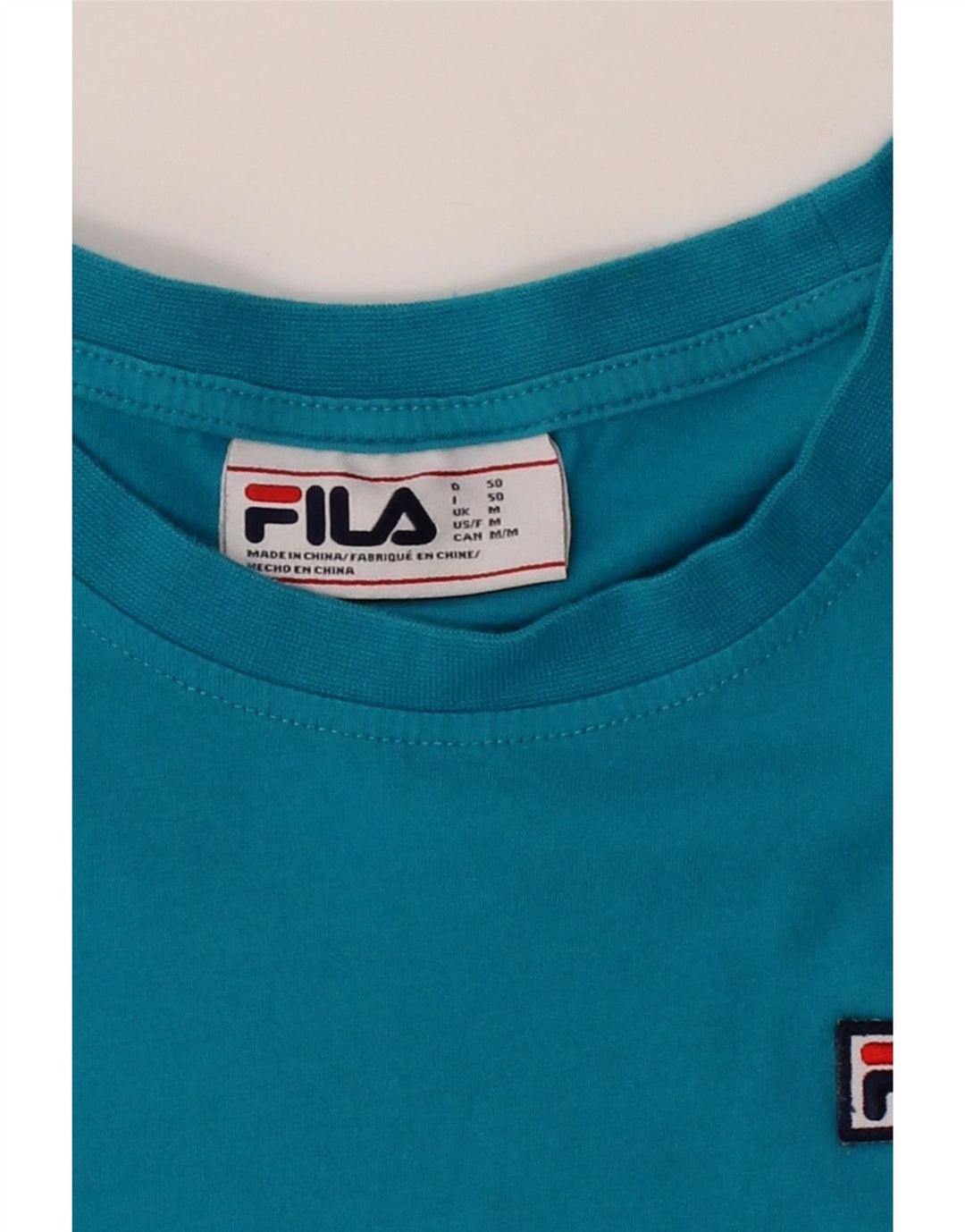 FILA Mens T-Shirt Top Medium Blue Cotton Vintage Fila and Second-Hand Fila from Messina Hembry 