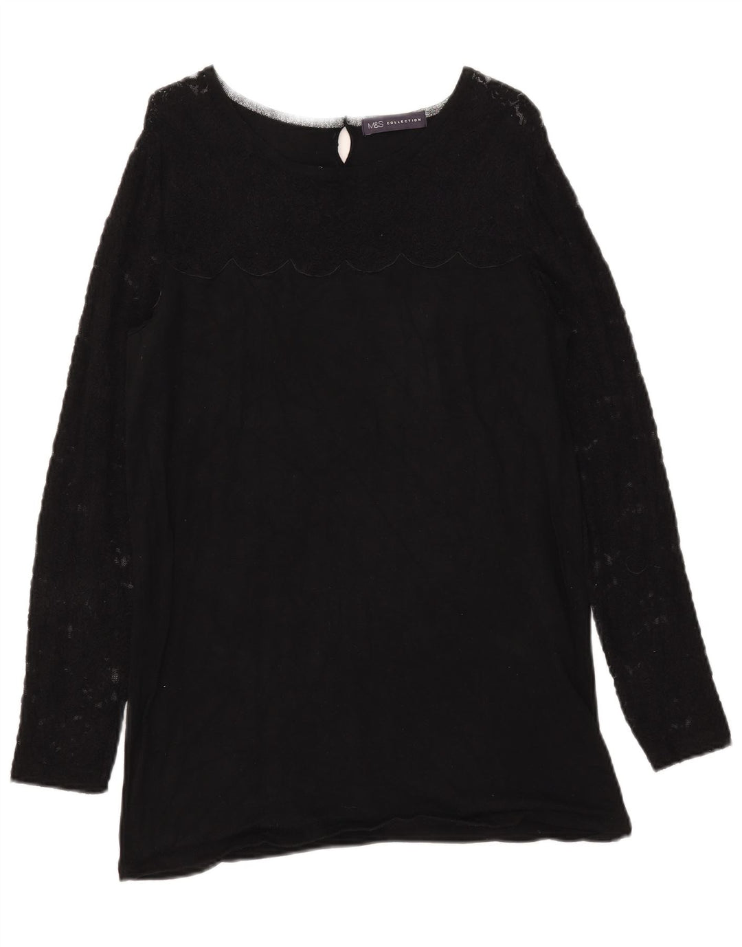 Maglione maglione girocollo da donna Marks & Spencer UK 12 medio nero