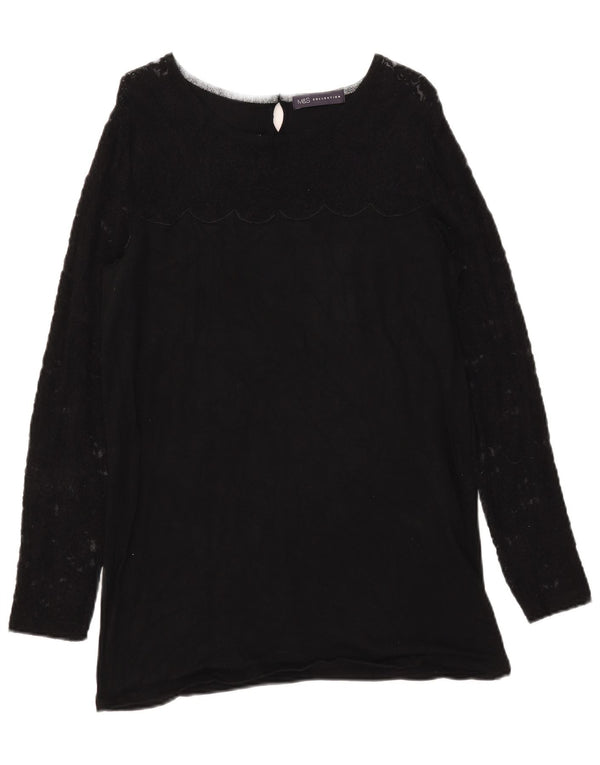 Maglione maglione girocollo da donna Marks & Spencer UK 12 medio nero