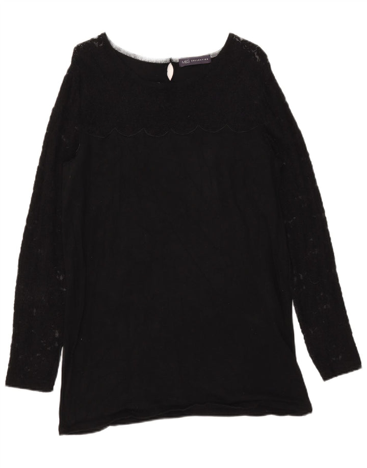 Maglione maglione girocollo da donna Marks & Spencer UK 12 medio nero