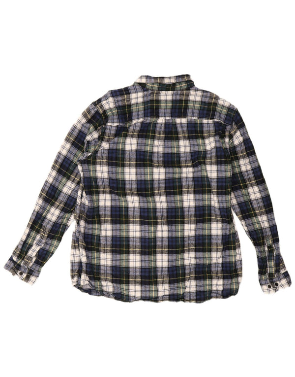 Camicia da uomo in flanella dal taglio tradizionale L.L.Bean XL in cotone a quadri blu