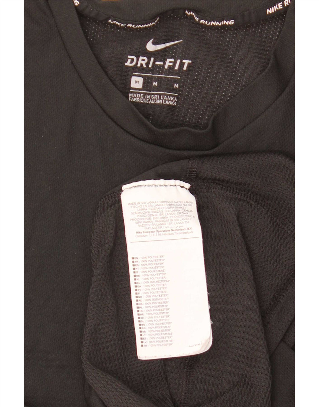 T-shirt Nike da uomo Dri Fit, top in poliestere nero medio