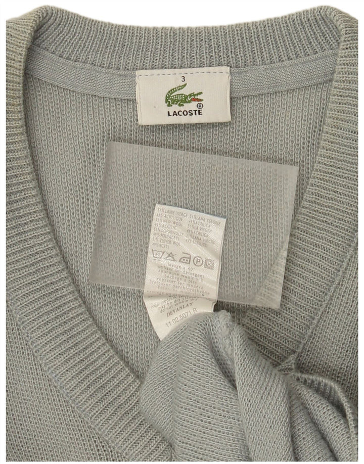 Maglione da uomo con scollo a V Lacoste taglia 3 piccolo in lana verde