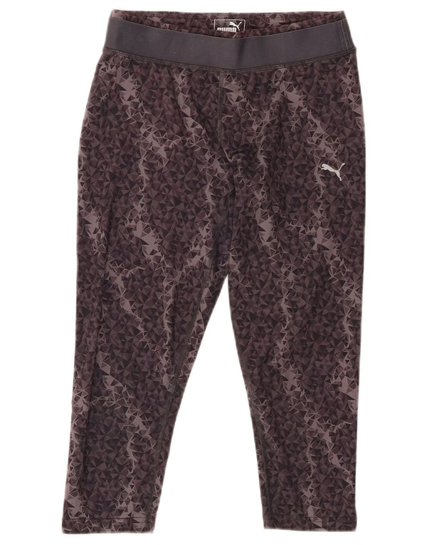 Leggings Capri da donna PUMA UK 10 Small Poliestere geometrico grigio