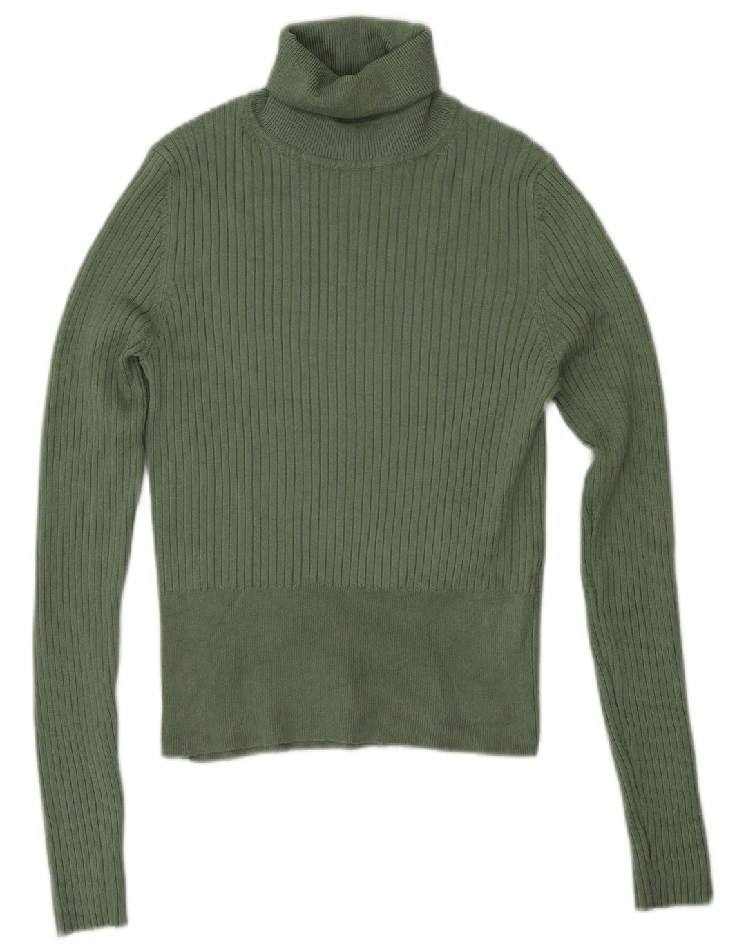 Maglione maglione a collo alto da donna Zara UK 12 Viscosa verde medio