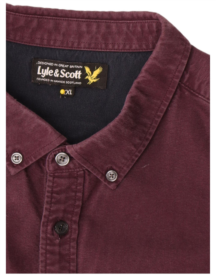 Camicia da uomo Lyle & Scott 2XL cotone bordeaux