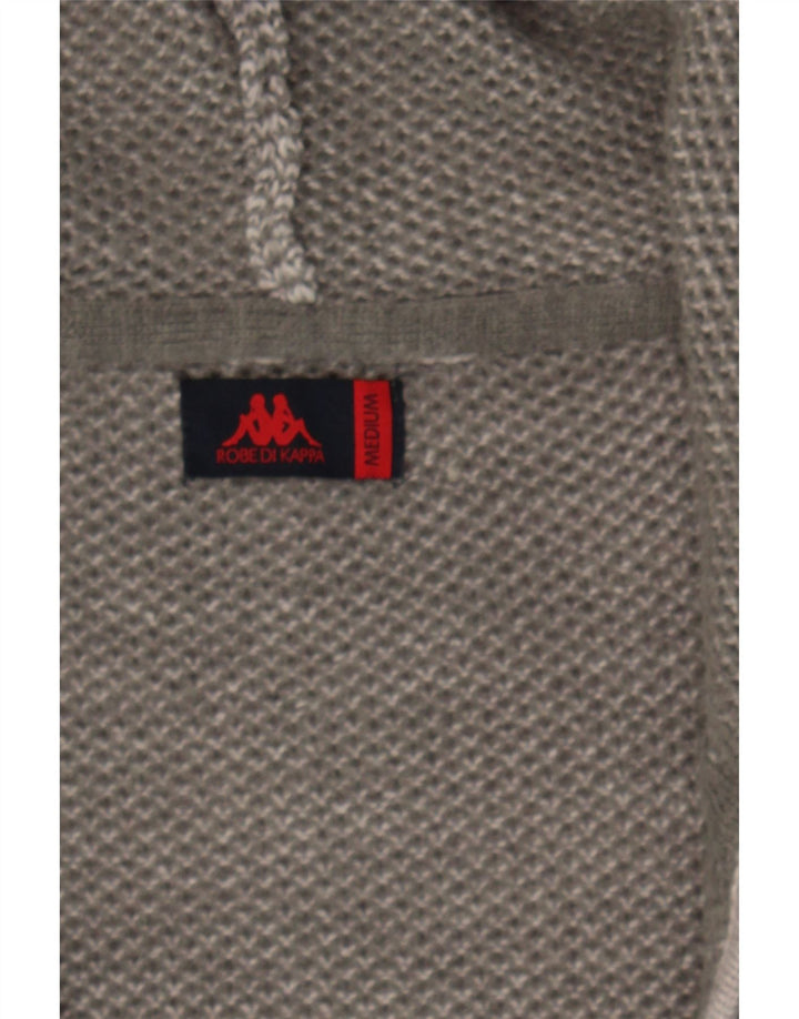 KAPPA Womens Hooded Cardigan Sweater UK 14 Medium Grey Vintage Kappa and Second-Hand Kappa from Messina Hembry 