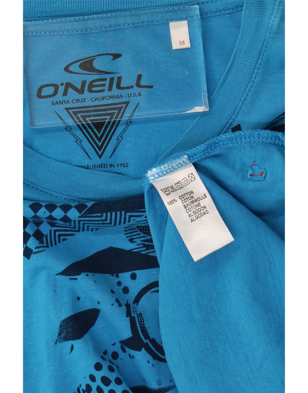 Top grafico da uomo O'Neill a maniche lunghe in cotone blu medio