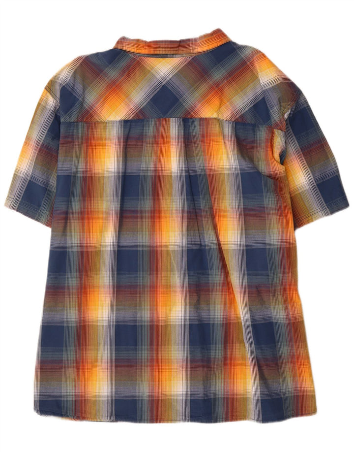 Camicia a maniche corte da uomo Weird Fish 5XL in cotone a quadri multicolore