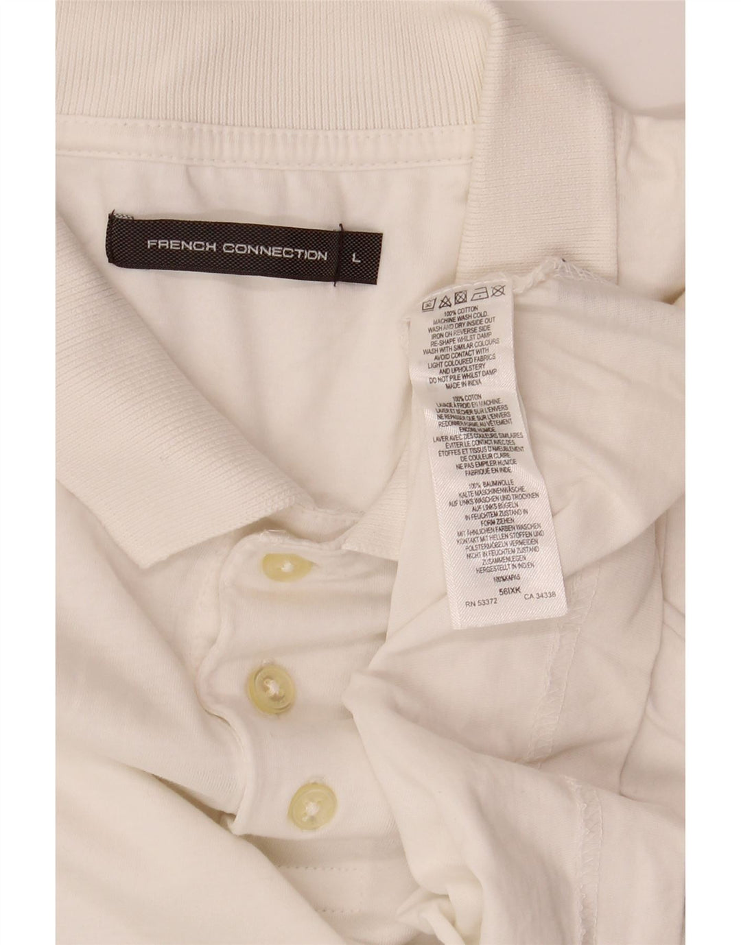 Polo da uomo French Connection grande in cotone bianco sporco