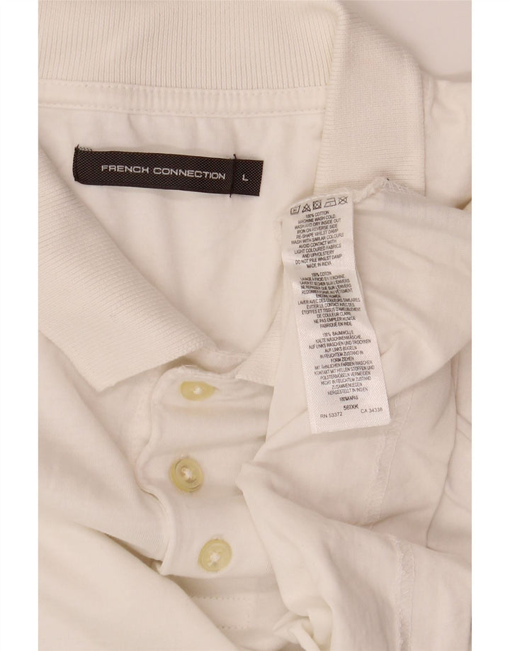 Polo da uomo French Connection grande in cotone bianco sporco