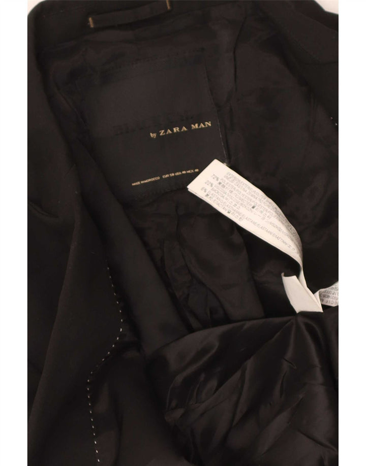 Giacca blazer a 2 bottoni da uomo Zara EU 50 poliestere nero medio