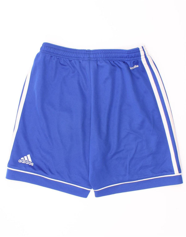 Pantaloncini sportivi Adidas Climalite da ragazzo 11-12 anni in poliestere blu