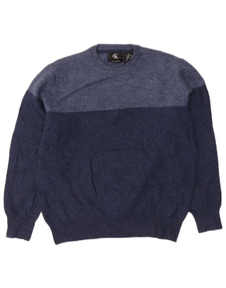 Maglione maglione girocollo da donna Calvin Klein UK 12 medio blu navy