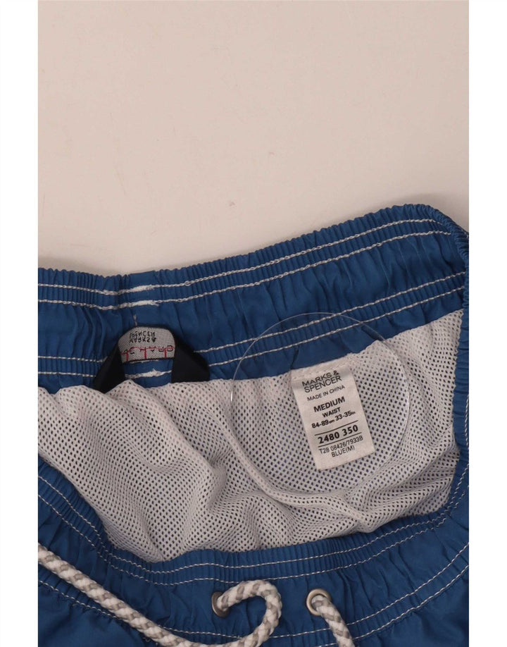 Pantaloncini da bagno da uomo Marks & Spencer blu medio in poliestere