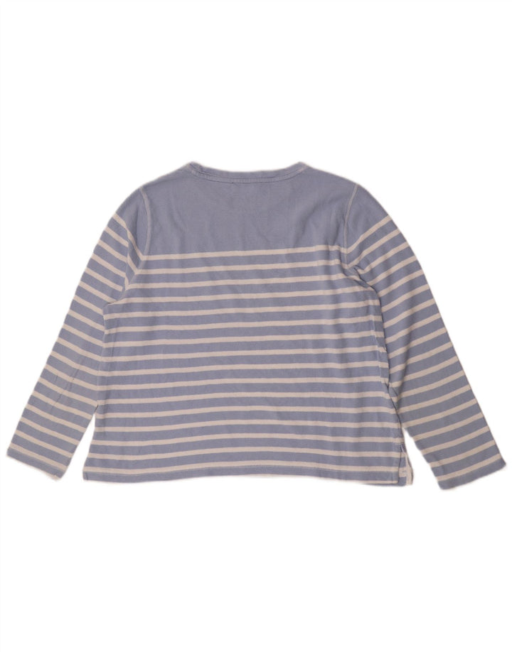 Marks & Spencer Top da donna a maniche lunghe UK 16 Cotone a righe grandi blu