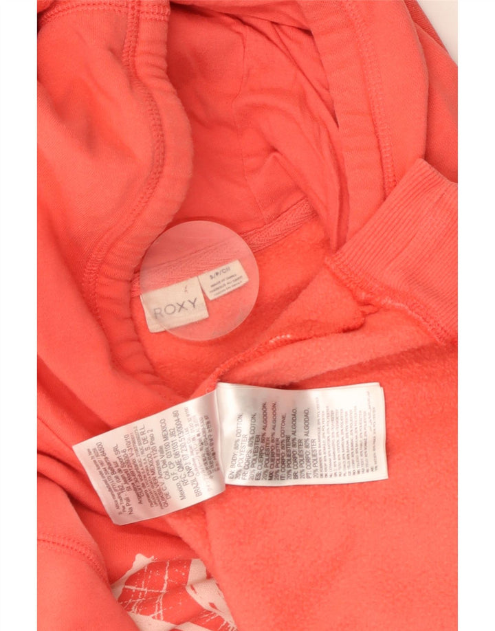 Maglione con cappuccio grafico da donna Roxy UK 10 piccolo cotone rosso