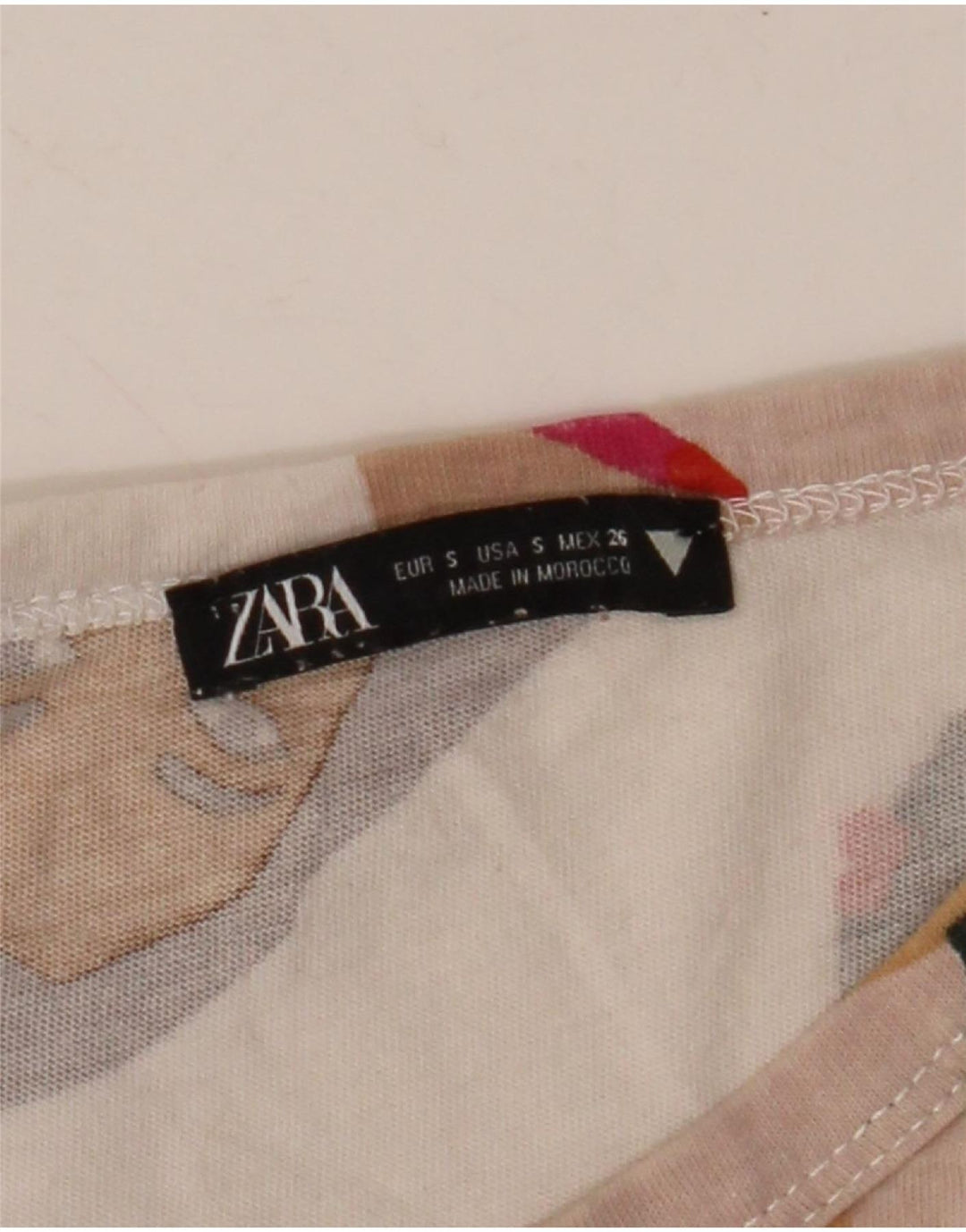 T-shirt grafica oversize corta da donna Zara UK 10 piccola bianca