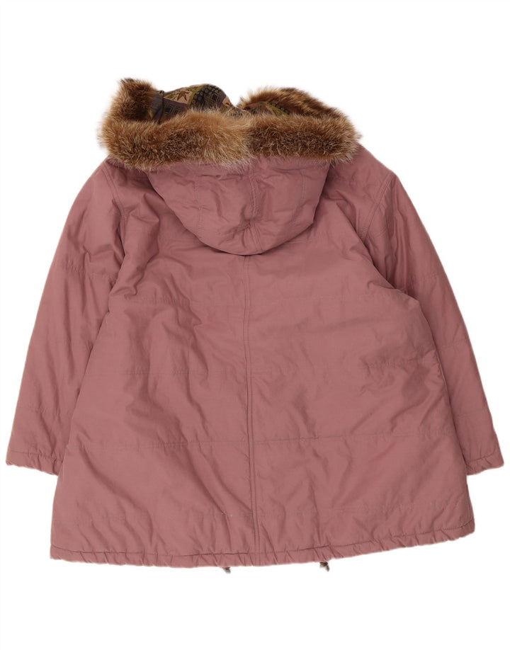 Parka oversize con cappuccio da donna Mabrun IT 40 cotone rosa medio