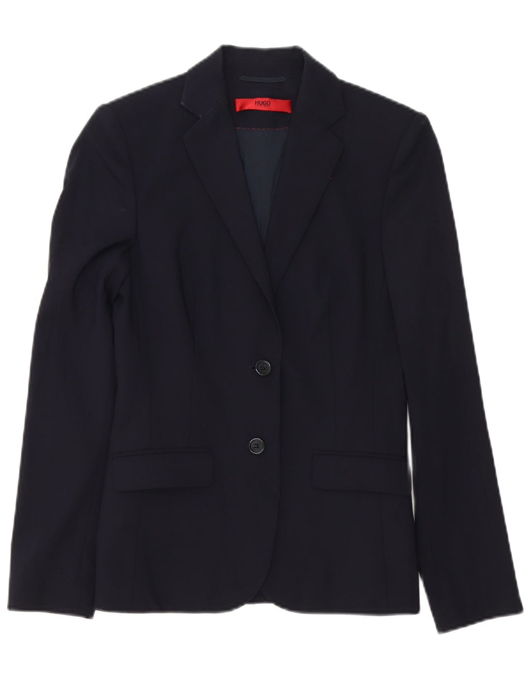 Giacca blazer a 2 bottoni da donna Hugo Boss UK 6 XS Lana vergine blu navy
