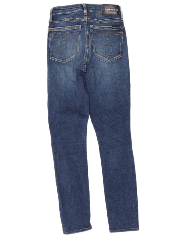 Jeans skinny a vita alta da donna Calvin Klein W25 L26 cotone blu