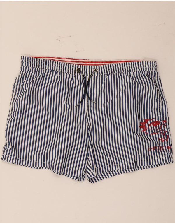 Pantaloncini da bagno grafici da uomo Emporio Armani a righe grandi blu
