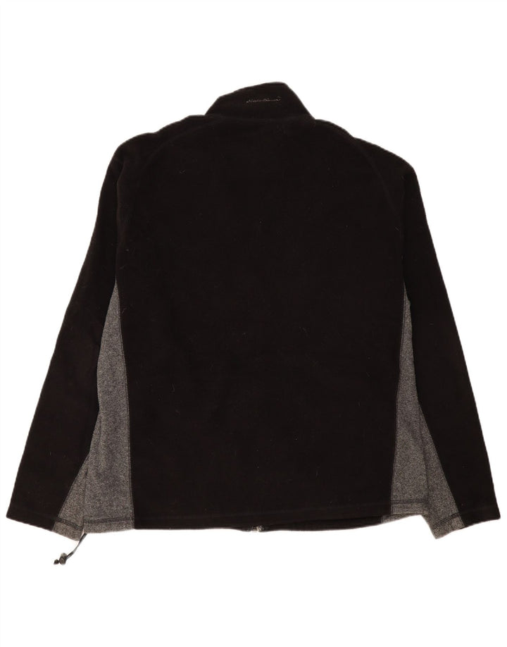 EDDIE BAUER Giacca in pile da uomo UK 40 Large Nero Colourblock Poliestere