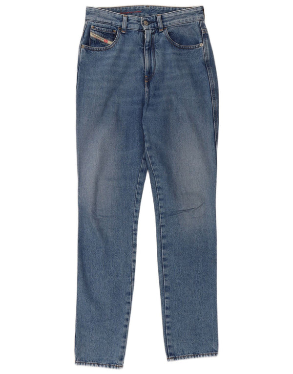 Jeans dritti slim a vita alta da donna Diesel W26 L30 cotone blu