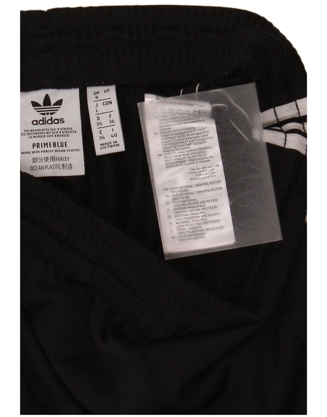 Pantaloni della tuta da donna Adidas UK 8 Small Poliestere nero