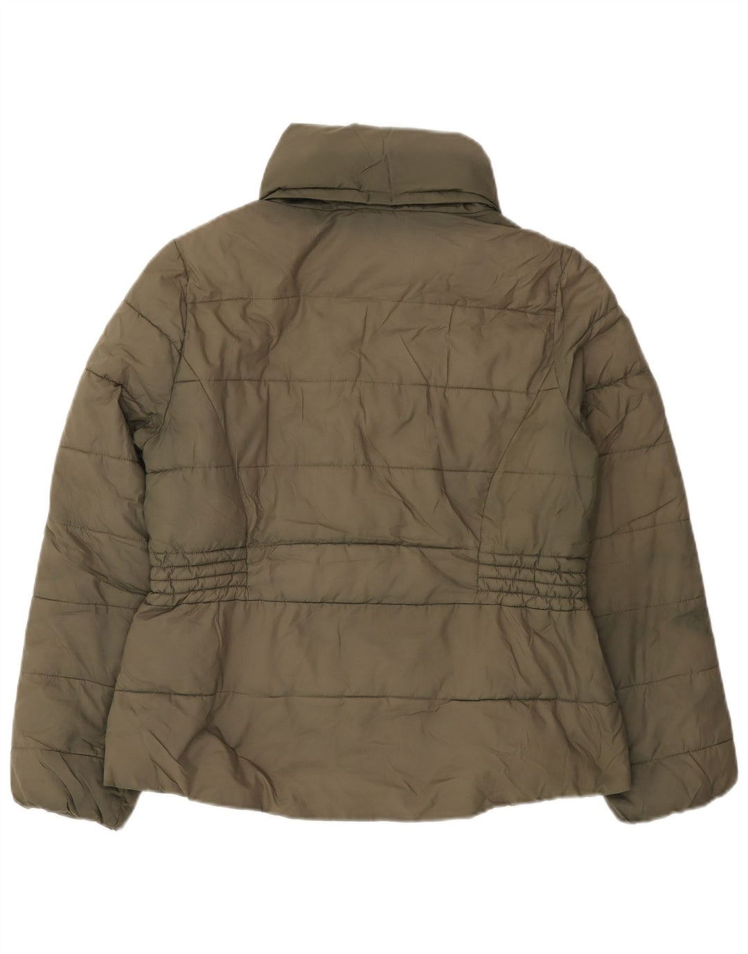 MARKS & SPENCER Giacca imbottita da donna UK 14 Large Poliestere kaki