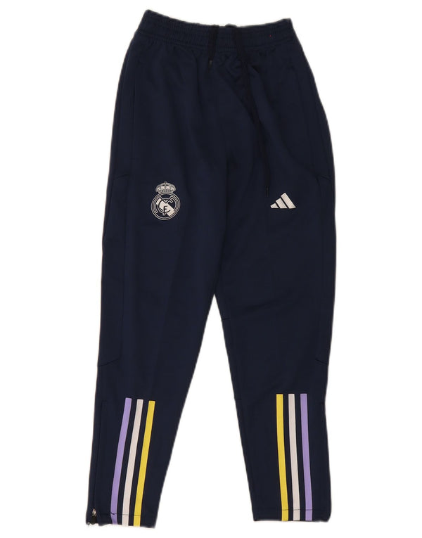Pantaloni della tuta Adidas Aeroready da ragazzo 9-10 anni in poliestere blu navy