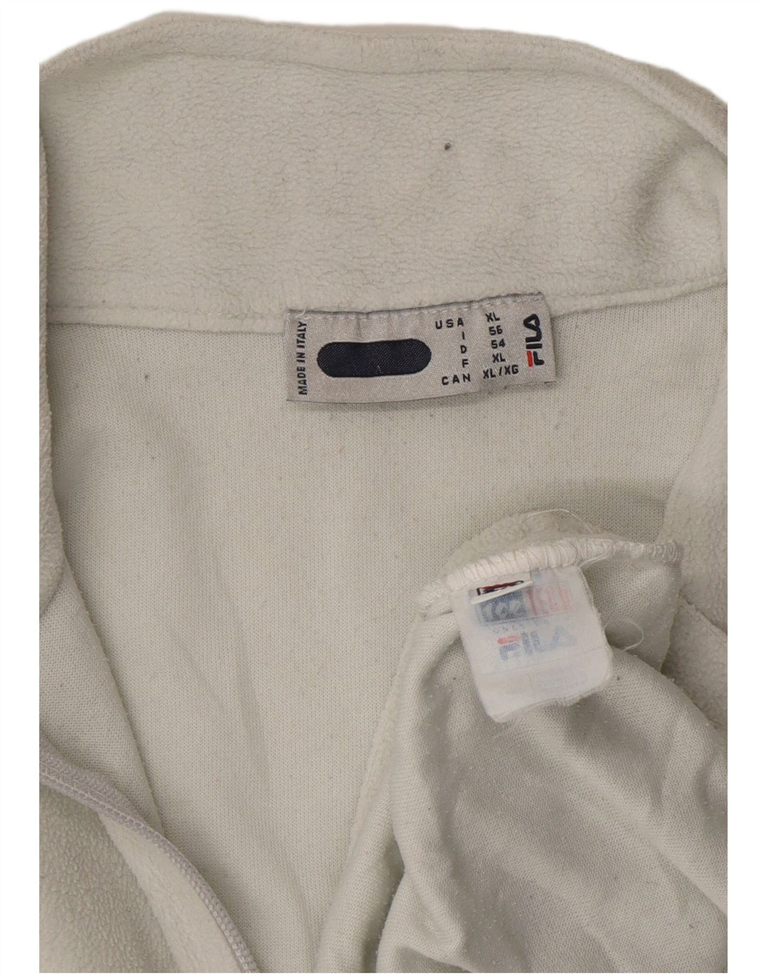 Maglione in pile da uomo FILA con zip e collo IT 56 XL poliestere bianco