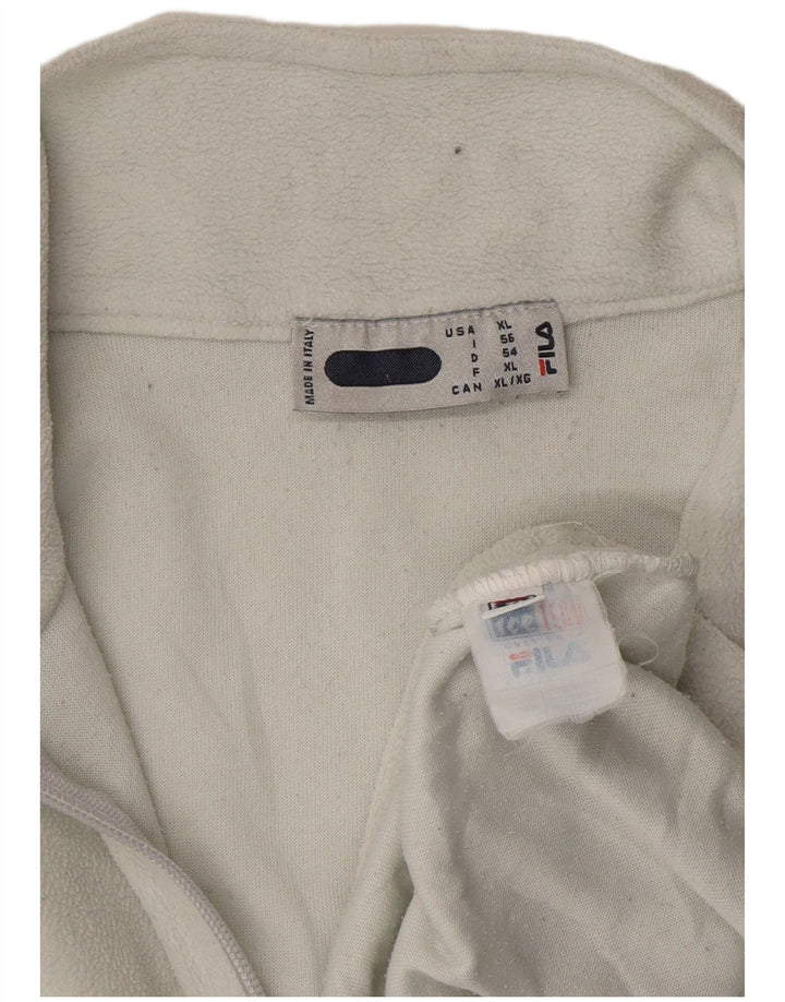 Maglione in pile da uomo FILA con zip e collo IT 56 XL poliestere bianco