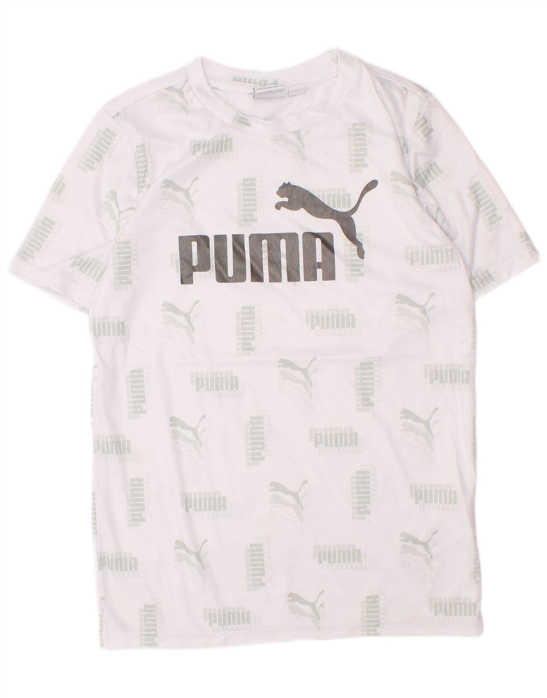 T-shirt grafica Puma da bambino, 7-8 anni, piccola, in poliestere bianco