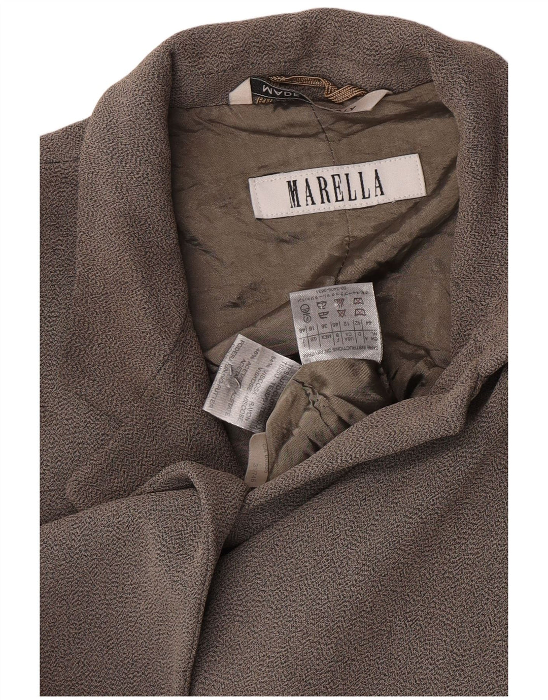 Giacca blazer a 2 bottoni da donna Marella UK 16 grande viscosa grigia