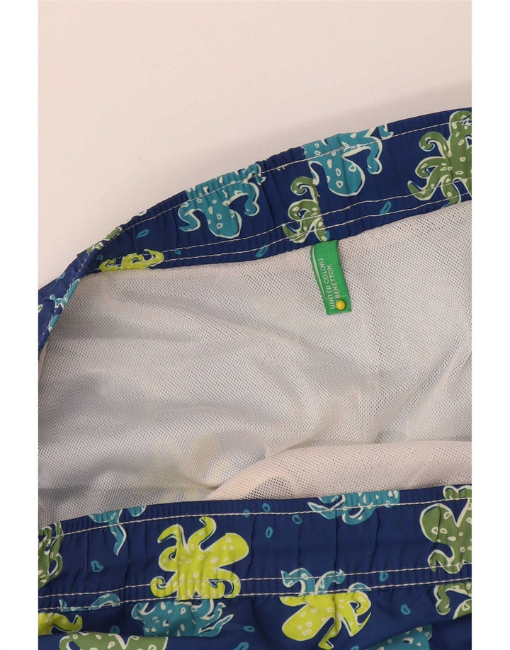 Pantaloncini da bagno Benetton da uomo con motivo astratto XL blu