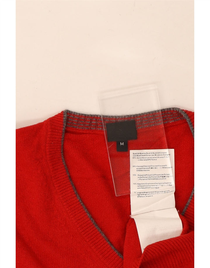 HUGO BOSS Mens Regular Fit V-Neck Jumper Sweater Medium Red Wool Vintage Hugo Boss and Second-Hand Hugo Boss from Messina Hembry 