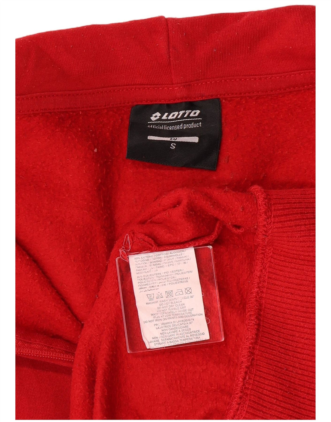 Maglione con cappuccio e zip grafica da uomo Lotto piccolo in cotone rosso