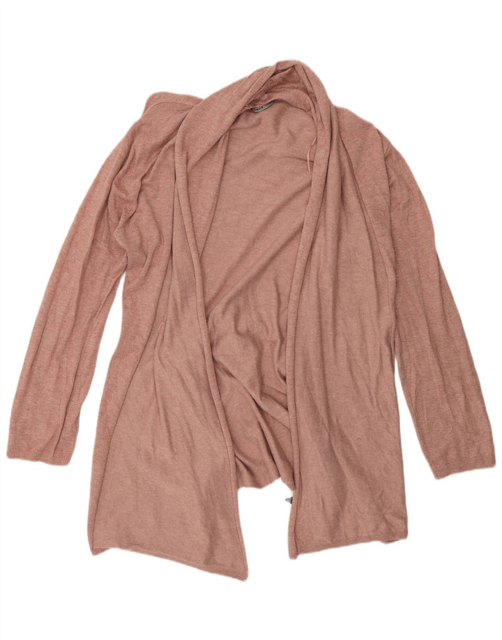 Maglione cardigan aperto da donna Zara UK 14 grande viscosa rosa