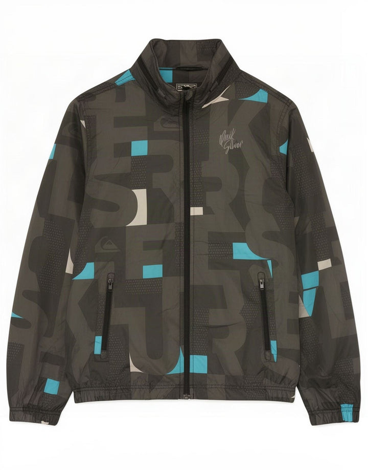 Giacca antipioggia Quiksilver da ragazzo con grafica con cappuccio 13-14 anni in poliestere kaki