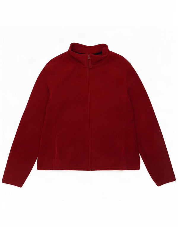 Giacca in pile da donna Marks & Spencer UK 14 Poliestere bordeaux medio
