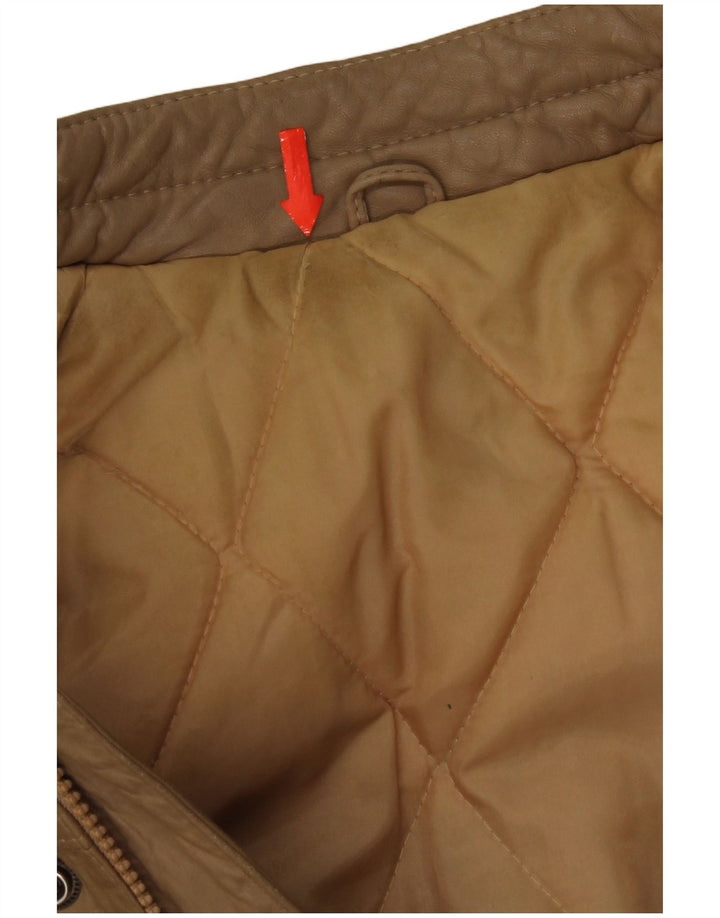 Giacca in pelle vintage da uomo IT 48 in pelle beige media